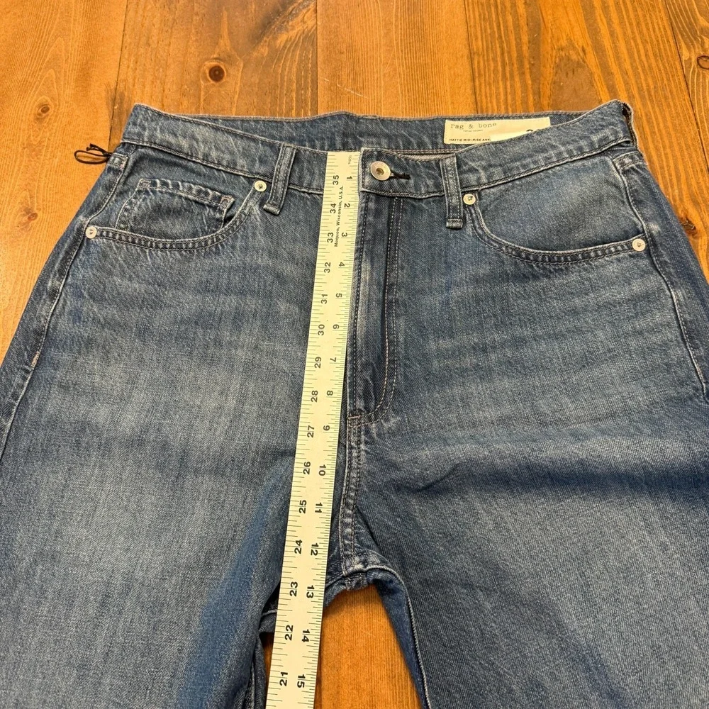Rag & Bone Hattie‎ Mid Rise Straight Leg Ankle Length Jeans Size 30 Medium Wash